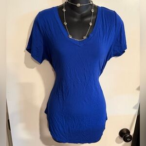 4/$16 Women's Cobalt Blue V-Neck Top